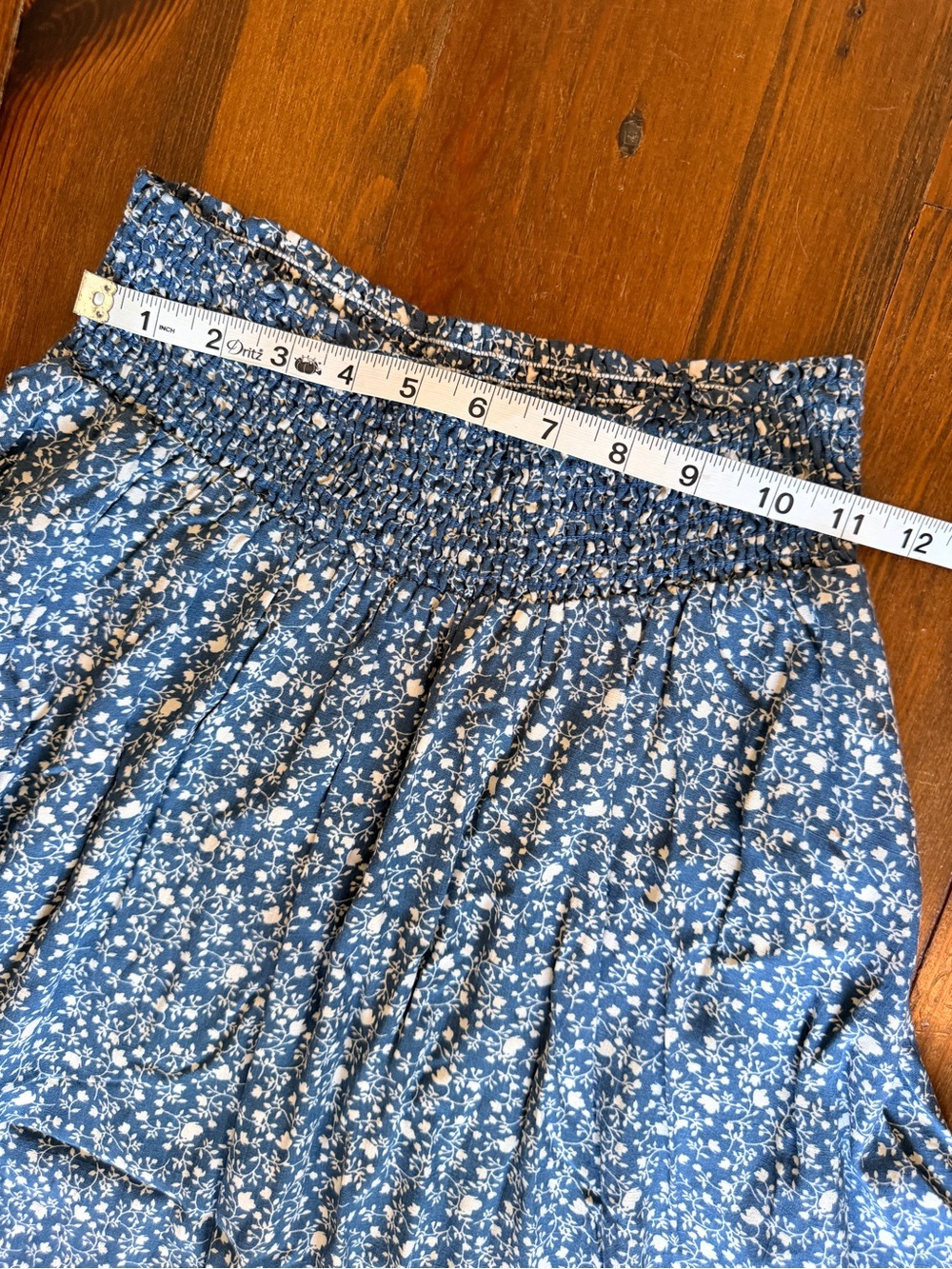 SOZY viral MIA midi skirt in teal ditsy floral print - Size S - Picture 6 of 11